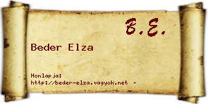 Beder Elza névjegykártya